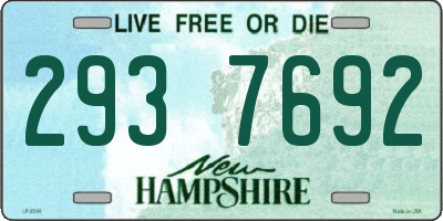 NH license plate 2937692