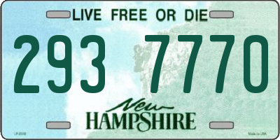 NH license plate 2937770