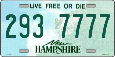 NH license plate 2937777