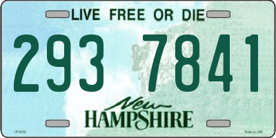 NH license plate 2937841