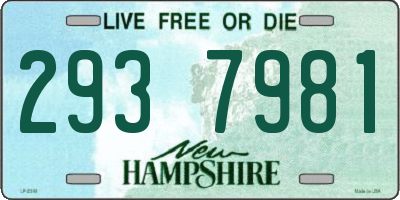NH license plate 2937981