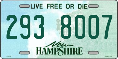 NH license plate 2938007