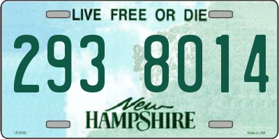 NH license plate 2938014