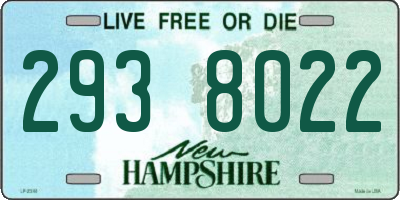 NH license plate 2938022