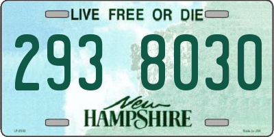 NH license plate 2938030