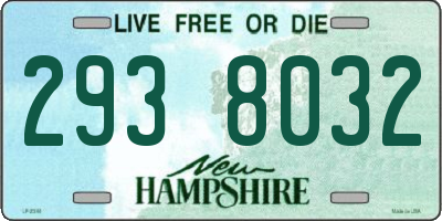 NH license plate 2938032