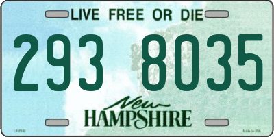 NH license plate 2938035