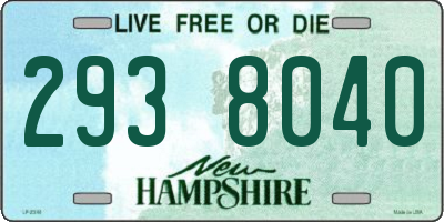 NH license plate 2938040