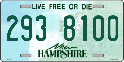 NH license plate 2938100