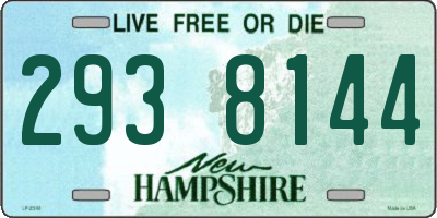 NH license plate 2938144