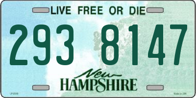 NH license plate 2938147