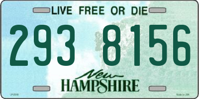 NH license plate 2938156