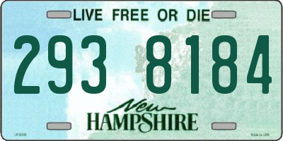 NH license plate 2938184