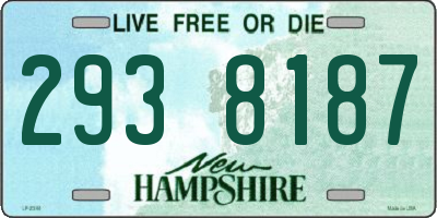 NH license plate 2938187
