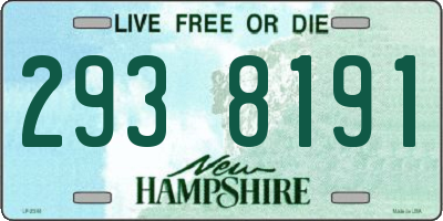 NH license plate 2938191