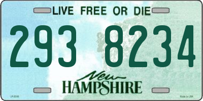NH license plate 2938234