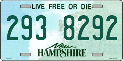 NH license plate 2938292