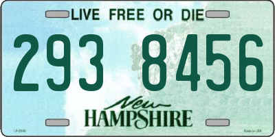 NH license plate 2938456