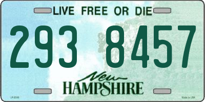 NH license plate 2938457