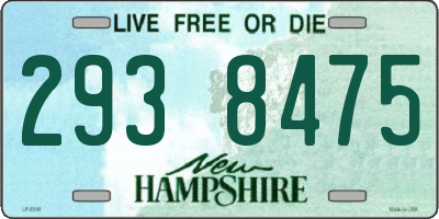 NH license plate 2938475