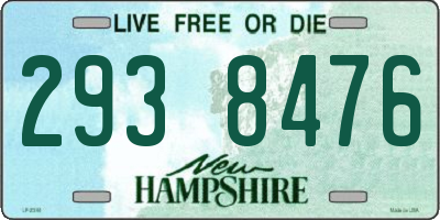 NH license plate 2938476
