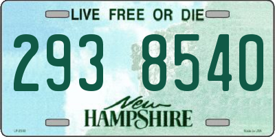 NH license plate 2938540