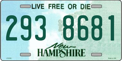 NH license plate 2938681