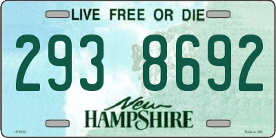 NH license plate 2938692