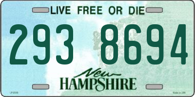 NH license plate 2938694