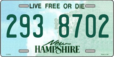 NH license plate 2938702