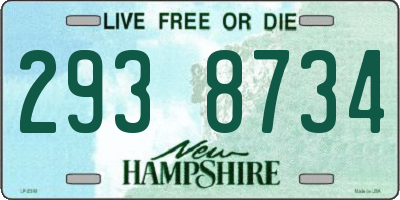 NH license plate 2938734