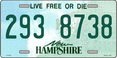 NH license plate 2938738