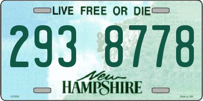 NH license plate 2938778