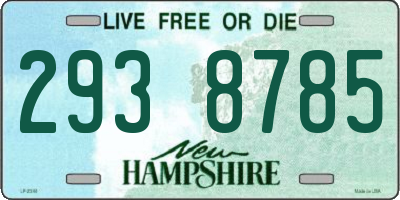 NH license plate 2938785