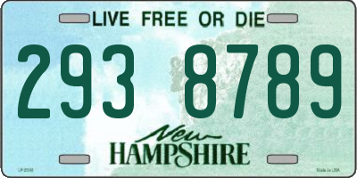 NH license plate 2938789