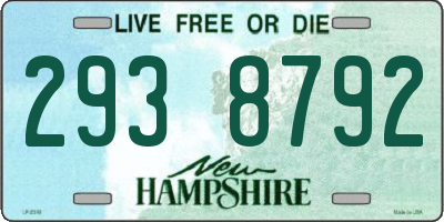 NH license plate 2938792