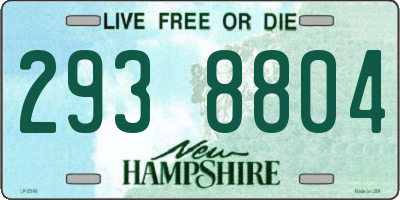 NH license plate 2938804
