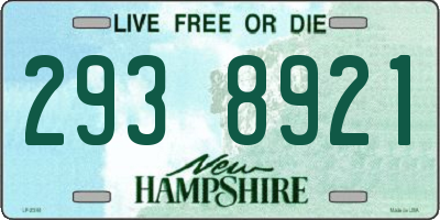 NH license plate 2938921