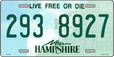 NH license plate 2938927
