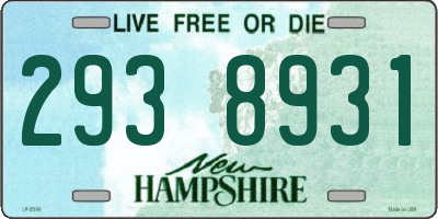 NH license plate 2938931
