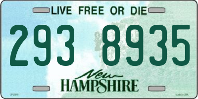 NH license plate 2938935