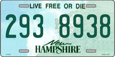 NH license plate 2938938