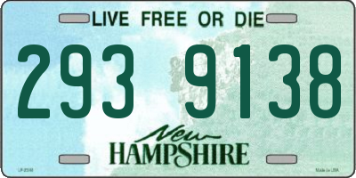 NH license plate 2939138