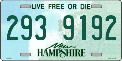 NH license plate 2939192