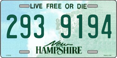NH license plate 2939194