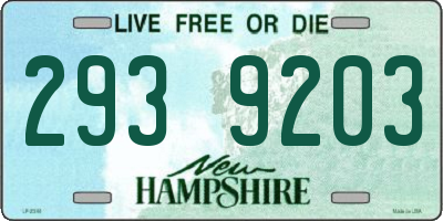 NH license plate 2939203