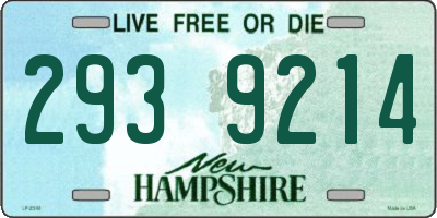 NH license plate 2939214