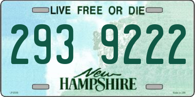 NH license plate 2939222