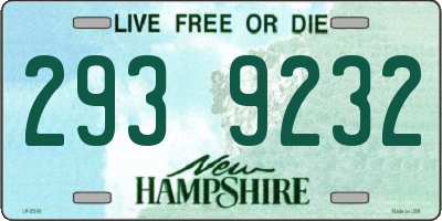 NH license plate 2939232