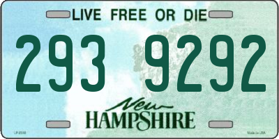 NH license plate 2939292